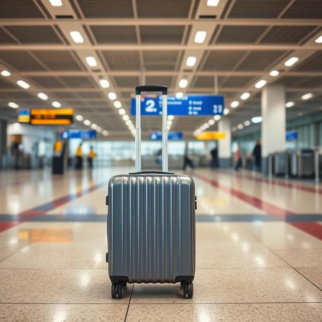 Suitcase at an airport terminal